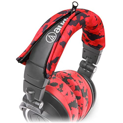 WC BandZ V2 - Headband Cover for Audio Technica ATH M50X & M50XBT | Made by Wicked Cushions | Also fits ATH M50, M40X & More, Machine Washable, No More Flaking Leather | Red Camo - color: Red Camo
