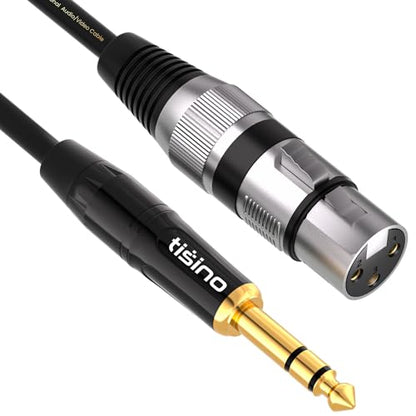 tisino XLR Female to 1/4 Inch (6.35mm) TRS Jack Lead Balanced Signal Interconnect Cable XLR to Quarter inch Patch Cable - 6.6 Feet - size: 6.6 feet