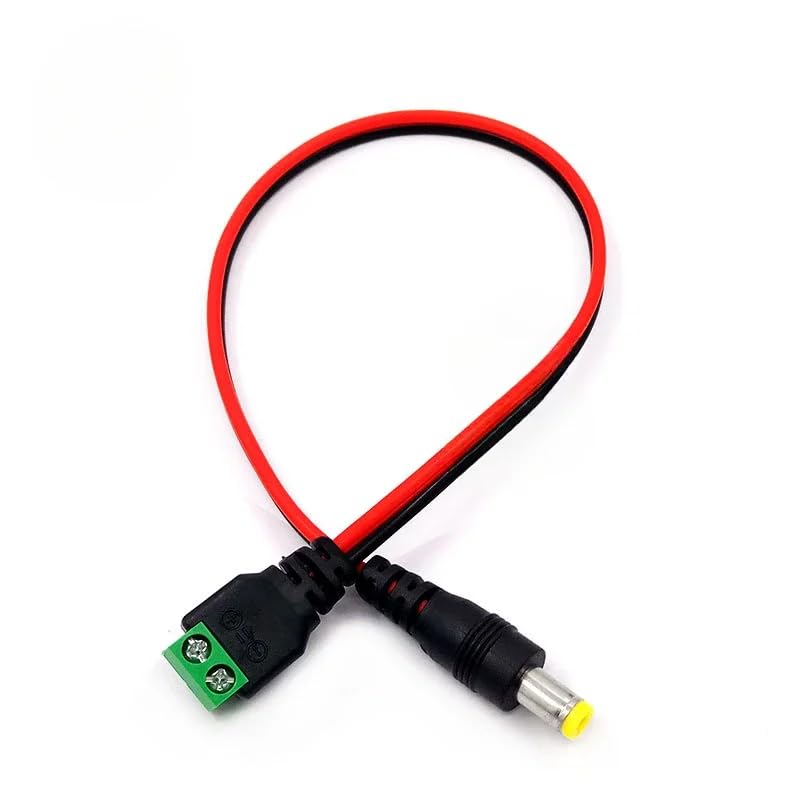 3Pcs 5.5x2.1mm TS Mono Screw Terminal Block Adapter Power Extension Cable 30cm/1FT DC Male to 2Pin Solderless Connector Cable for CCTV Routers Cable-2.1-2P-M - color: CABLE-2.1-2P-M