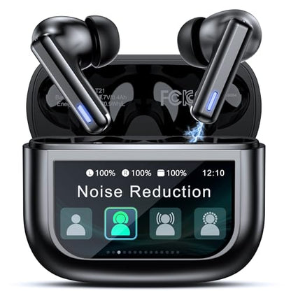 ZIUTY Wireless Earbuds Bluetooth Headphones, Ear Buds with Touch Screen, ANC ENC Noise Cancelling Transparency Mode, 40H Stereo Deep Bass, IPX7 Waterproof, Clear Calls, 5 EQ for iOS Android, Obsidian - color: Obsidian