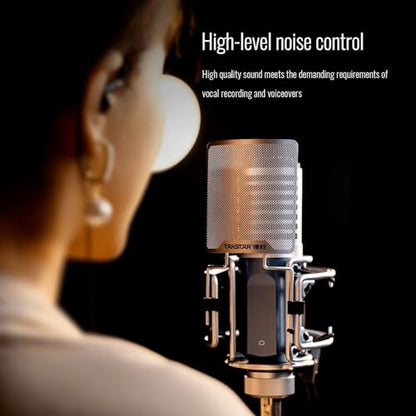 TAKSTAR SM-9 XLR Condenser Studio Microphone with 34mm Large Diaphragm | 20Hz-20kHz Response, 135dB SPL, Ultra-Low Noise (≤23dBA), Shock Mount Included, 48V Phantom Power Required