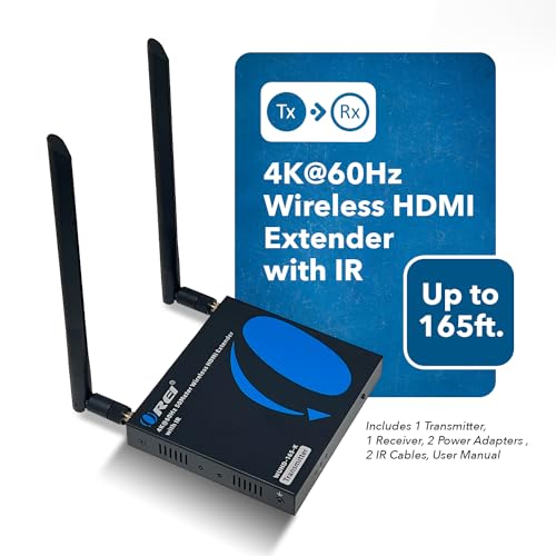 OREI 4K@60Hz HDMI Wireless Extender 165ft, Loop Out One-Way IR SSID Pairing | HDMI Wireless Extender, Wireless HDMI Transmitter – 18Gbps, HDMI 2.0, HDCP 2.2, 5GHz, Plug & Play, Low Latency - size: 4K@60Hz, style: TX & RX Kit