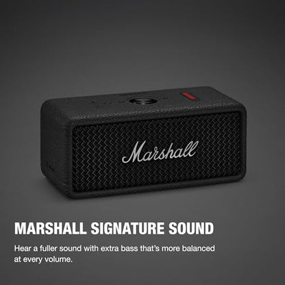 Marshall Emberton III Portable Bluetooth Speaker - Rugged Waterproof/Dust-Proof Design | Loud Stereo Sound, Deep Bass | Compact and Wireless for Travel and Outdoors - Black and Silver - color: Black & Silver