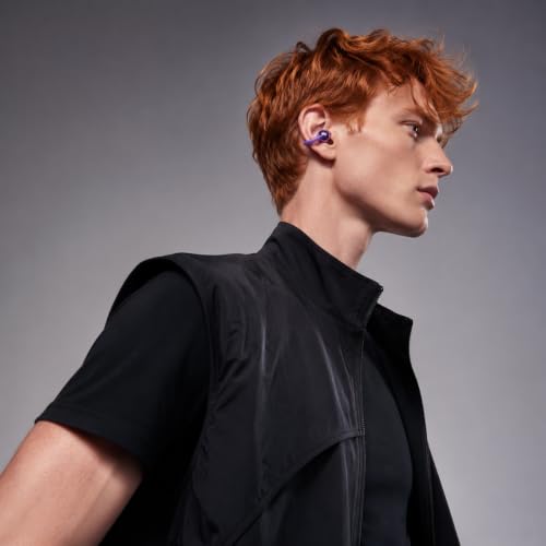 OpenEarRing Open Ear Headphones, Open Ear Earbuds, Clip-On Wireless Earbuds with Bluetooth 6.0, Built-in Mic, 40H Playtime, Lightweight Secure Fit Earbuds for Running, Sports, Workout, purple earbuds