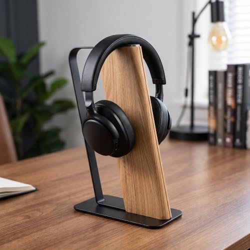 Headphone Stand Desk Cute, No Assembly, Light Brown | Weighted Base Headset Holder for AirPods Max Sony Bose Beats Sennheiser, Stable Gaming & Studio Earphone Rack, - color: LIGHT