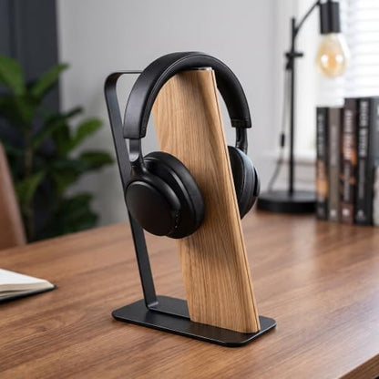 Headphone Stand Desk Cute, No Assembly, Light Brown | Weighted Base Headset Holder for AirPods Max Sony Bose Beats Sennheiser, Stable Gaming & Studio Earphone Rack, - color: LIGHT