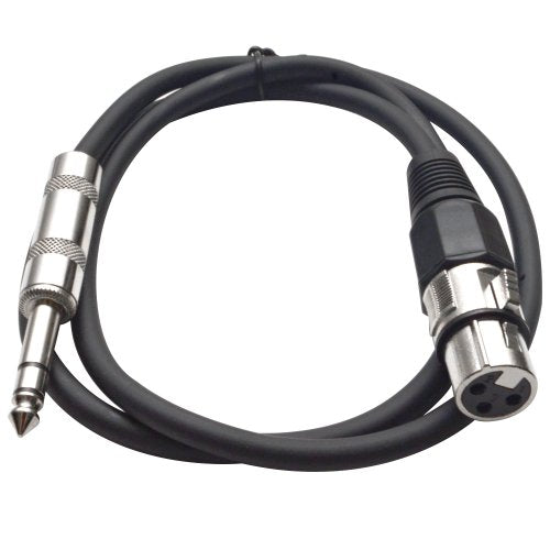 Seismic Audio - SATRXL-F2 - Black 2' XLR Female to 1/4" TRS Patch Cable - color: Black, size: 2 Foot