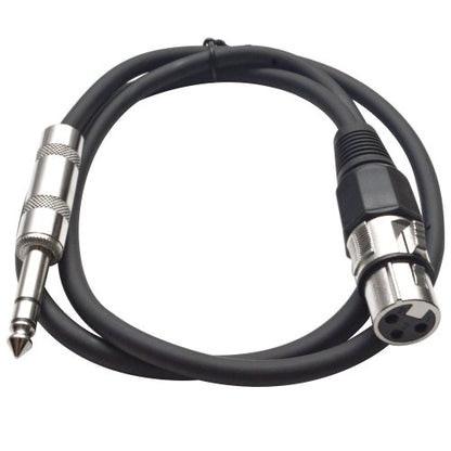 Seismic Audio - SATRXL-F2 - Black 2' XLR Female to 1/4" TRS Patch Cable - color: Black, size: 2 Foot