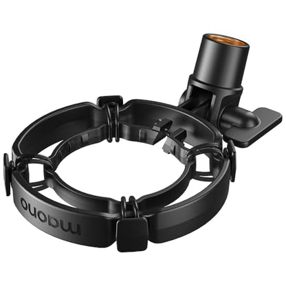 MAONO PD200XS/PD200X Shock Mount - Reduces Vibration Noise | Removable Shock Mount for Microphones with a Diameter of about 56mm/2.2 Inches, Black