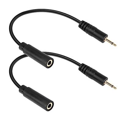 2.5mm to 3.5mm Adapter Cable，2 Pack 2.5mm Mono Male to 3.5mm TRS Female Audio Jack Short Cable for Smartphone Headphone etc(20cm