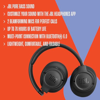 JBL Tune 730BT - Wireless Over-Ear Headphones - Lavender | JBL Pure Bass Sound, Customize your sound with the JBL Headphones App, 2 beamforming mics for perfect calls - color: Purple
