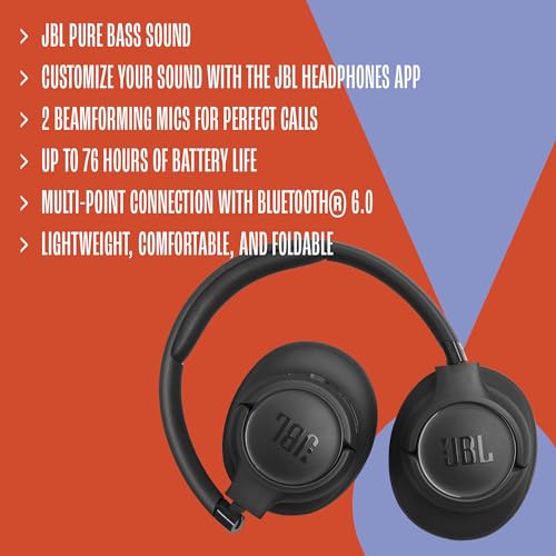 JBL Tune 730BT - Wireless Over-Ear Headphones - Beige | JBL Pure Bass Sound, Customize your sound with the JBL Headphones App, 2 beamforming mics for perfect calls - color: Beige