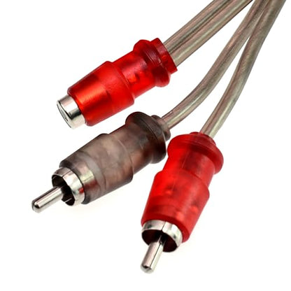 Audio RCA Interconnect Cable Patch Cord 1.5FT 2 Male to 1 Female OFC Spiral Braid for Audio Stereo Speaker(Y-2M1F) （13020） - size: Y-2M1F