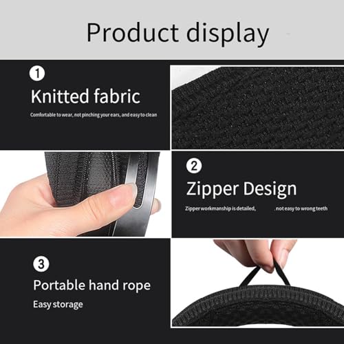Headphone Headband Cushion Covers Headbeam Sleeve Easy to Use with Smooth Zippers for HE300 HE400 Headphones Earpads
