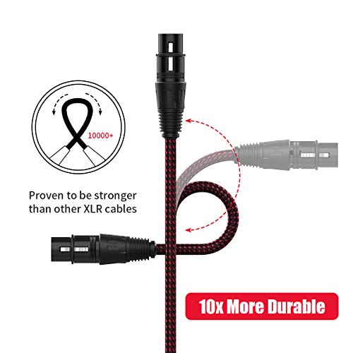 BIFALE XLR Cable 50ft 2Pack, Heavy Duty Nylon Braided XLR Microphone Cable Male to Female 3Pin Balanced Microphone Cable Compatible with Shure SM Microphone, Behringer, Speaker Systems - size: 50Feet-2Pack, style: 2Pack