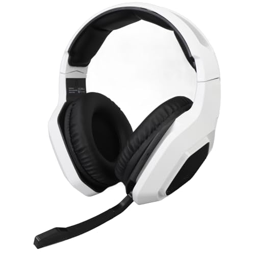 Gaming Headset, Gaming Headphone Memory with Foam Ear Cushions, Active Noise Cancelling Mic 3.5mm Wired Connection PC Gaming Headphone for (White) - color: White