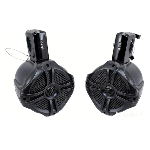 Fully Wireless Marine Speakers 6.5” (Pair) – 350W Bluetooth Rechargeable Boat & Wakeboard Tower Speakers, No Wiring, Waterproof, Fits Roll Bars, Outdoor Speakers for Boat ATV UTV Quad Jeep