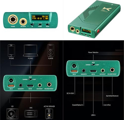 xDuoo XD05 T Portable DAC & Tube Balanced Headphone Amplifier - 1500mW AMP ES9039Q2M MQA DAC DSD512 32Bit/768kHz Bluetooth5.1/USB/Coaxial/Optical/AUX Input