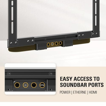 Mounting Dream Soundbar Mount with Easy Access Design for SONOS Beam, SoundBar Bracket with Sliding Block Fits TV up to VESA 600x400mm, Compatible with The Beam Constructed of Duty Aluminum Profile - size: Soundbar Mount for Sonos Beam