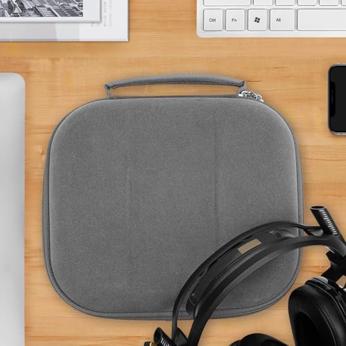 Geekria Shield Case for Large-Sized Over-Ear Headphones, Replacement Protective Hard Shell Travel Carrying Bag with Cable Storage, Compatible with Astro Gaming A50Gen4 (Microfiber Grey)