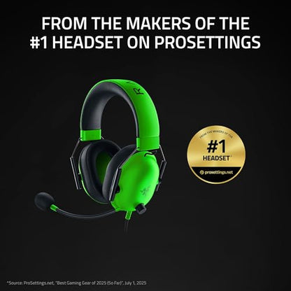 Razer BlackShark V2 X Gaming Headset, 3.5mm Audio Jack, Green - color: Green, size: 3.5 mm (Pack of 1), style: PC