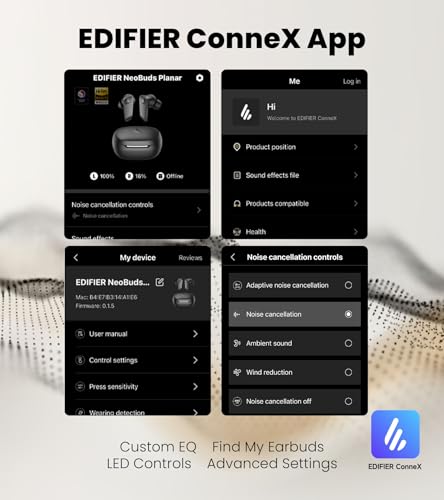Edifier NeoBuds Planar TWS Earbuds, Hi-Res Wireless, 30H Playtime | 12mm Planar Magnetic Drivers, Snapdragon Sound, Hybrid ANC, Bluetooth 5.4 Dual Connection, Google Fast Pair, 60ms Low Latency