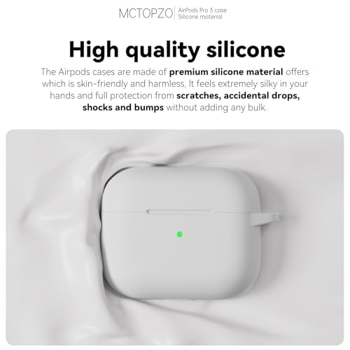 for AirPods Pro 3 Case 2025,Come with Cleaner Kit,White | Silicone Protective Cover for Airpod Pro 3rd Generation Case with Keychain,for Women Men,One-Piece Design,Shockproof - color: D-White
