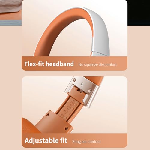 Over Ear Headphones, 6.0, Foldable Wireless Stereo Headset for Home Office Cellphone PC Ect. Lightweight Comfortable and Adjustable Design for Prolonged Wearing (White)