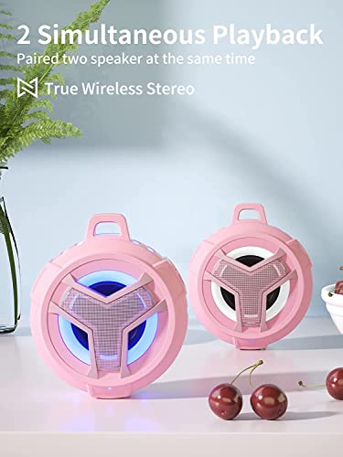EBODA Shower Waterproof Bluetooth Speakers Portable Gifts for Teen Girls | IP67 Wireless Small Speaker, 24H Playtime for Home, Pool, Kayak, Hiking, Boat, River Floating, Tween Girls Trendy Stuff-Pink - color: Pink