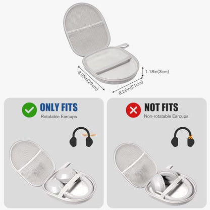 ProCase Hard Universal Headphone Case for Sony/JBL/Soundcore/TOZO - Grey | Hard Travel Storage Case with Mesh Pocket and Wrist Strap for Over-Ear Swivel Headphones, Cables and Small Accessories