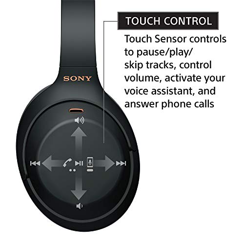 Sony WH-1000XM4 Wireless Premium Noise Canceling Overhead Headphones with Mic for Phone-Call and Alexa Voice Control, Black WH1000XM4 - color: Black