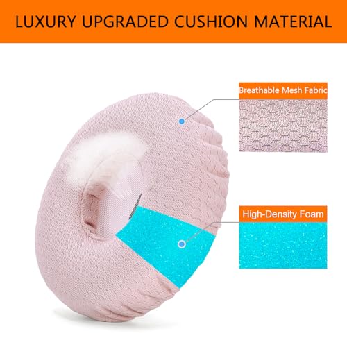 Defean Replacement Cushions Kit 2 IN1 Mesh Fabric Ear Pads + Headband Compatible with JBL Tune 600(T600BTNC 600BTNC)/660(T660NC 660NC)/670(T670NC 670NC) Headphones (Pink) - color: Pink