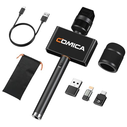 COMICA Revo S Wireless Handheld Microphone for iPhone, USB C Interview Microphone, 48kHz/24bit Audio Recording, 15H Battery, Smartphone Mic for Content Creator, Reporter, Podcast, Street Interview