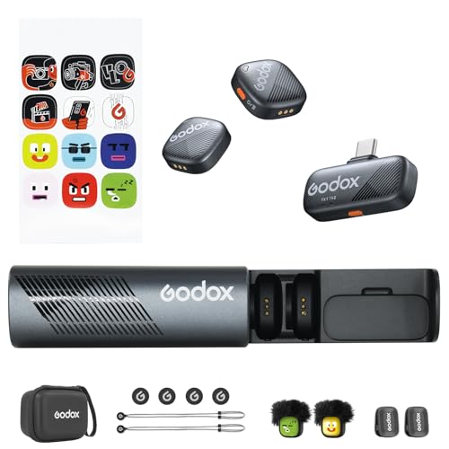 Godox Cube-SC 2.4G Wireless Lavalier Microphone with USB C 48kHz/24bit >70dB SNR, Max 115dB SPL, 300M transmission 30H long duration Apple Find My Support APP Control for iPhone 15/16 & Android device