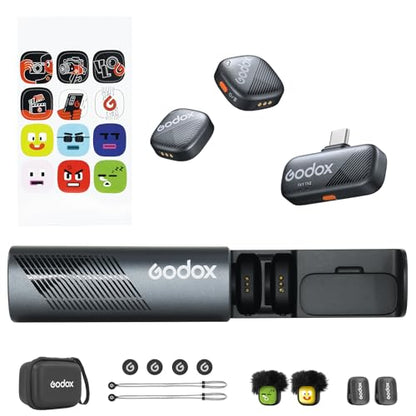 Godox Cube-SC 2.4G Wireless Lavalier Microphone with USB C 48kHz/24bit >70dB SNR, Max 115dB SPL, 300M transmission 30H long duration Apple Find My Support APP Control for iPhone 15/16 & Android device