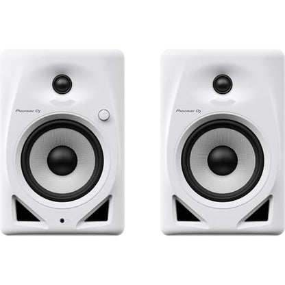 Pioneer DM-50D-W Active 5" Desktop Monitor and DJ Speakers (White) with Professional Graded TRS to TRS Cables