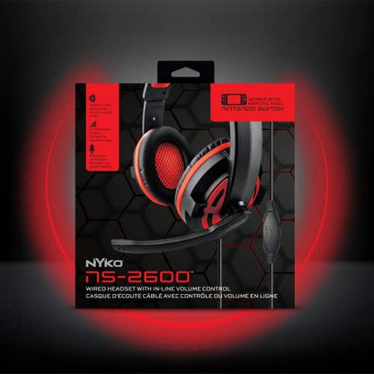 Nyko Ns-2600 Wired Headset for Nintendo Switch - Lightweight Headset for Switch and Switch Lite - Works with PC, PS4, PS5 - Nintendo Switch