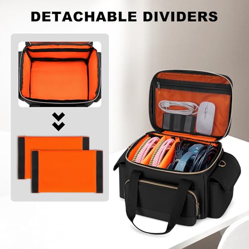 Damero DJ Cable File Bag with Detachable Dividers and Shoulder Strap | Small Gig Cable Bag for Cords, DJ Gear, Sound Instrument and Accessories