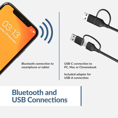 Cyber Acoustics USB & Bluetooth Speaker Bar (CA-2890PRO) USB Powered with Speakerphone for PC and Bluetooth for Connection to Smartphones, Clamps to Monitors up to 2 Inches Thick, 20 Watts - style: USB & BT - Pro