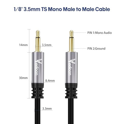 3.5mm 1/8" Male TS Mono Aux Cable 6 FT,12V Trigger, IR Infrared Sensor Receiver Extension Extender, Monaural Gold Plated Plug Jack Audio Wire Cord for DVD Players, Blu-ray Players, DAC - size: 6FT