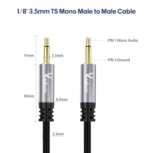 3.5mm 1/8" Male TS Mono Aux Cable 10 FT,12V Trigger, IR Infrared Sensor Receiver Extension Extender, Monaural Gold Plated Plug Jack Audio Wire Cord for DVD Players, Blu-ray Players, DAC - size: 10FT