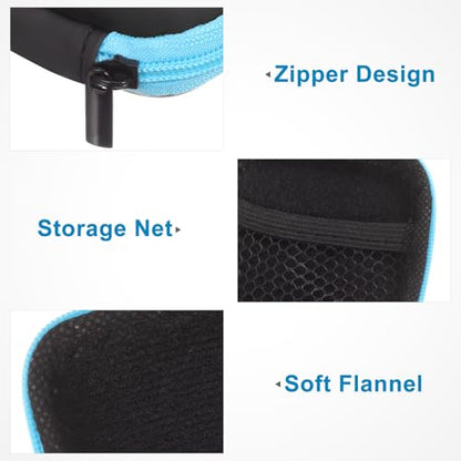 Sewroro Mini EVA Headphone Case, Portable Travel Earphone Pouch, Earbud Storage Box, USB Cable Holder, 2.95 x 2.95 x 0.98 Inches () - color: Blue