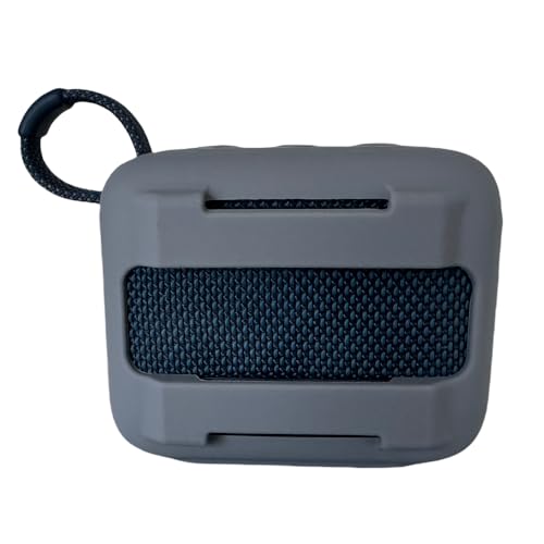Silicone Carrying Case Replacement for JBL Go 4 Portable Bluetooth Speaker Silicone Case with Carabiner Protective Case Shockproof Travel Carrying Case (Blue) - color: Blue