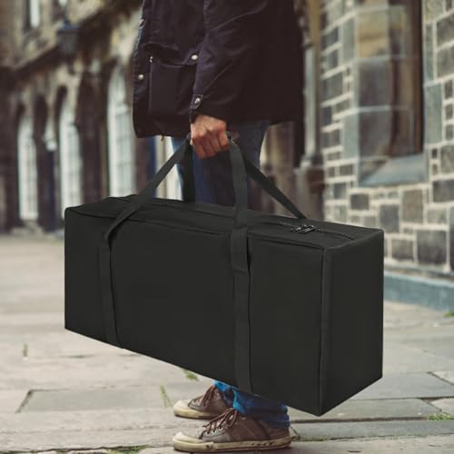 COOLBEBE 32" Sports Duffle Bag - 73L Large Travel Duffel Luggage Bag | Upgrade 2-way Lockable Zippers, Sturdy & Water Resistant for Camping Moving Sports Equipment, Black - size: 32" x 10" x 14"