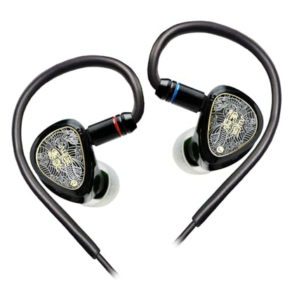 TANGZU Wan'er S.G II Wired Earbuds, in-Ear Monitors with 10mm Dynamic Driver PET Diaphragm, HiFi Gaming IEM Earphones, 0.78mm 2-Pin Detachable Cable, Tangle-Free (Black 3.5mm Without Mic) - color: Black, size: 3.5mm