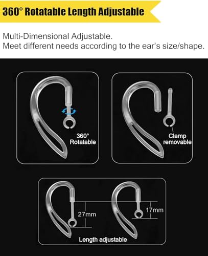 3 Pairs Ear Hooks for AirPods Pro 3 (2025) 2nd AirPods Pro AirPods 3rd 2 1 [360° Rotatable Multi-Dimensional Adjustable] Silicone Soft Comfortable Anti-Slip Sports Clamp (White) - color: White