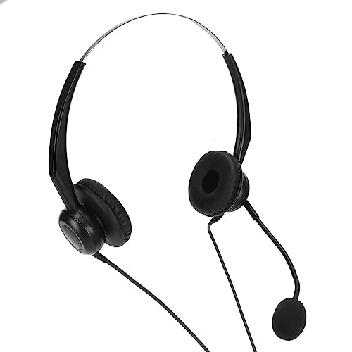 Professional Wired Business Headset Office Headset Telephone with Noise Canceling Microphone Clear Calls Hearing Adjustable Headband for Call Center Business Work (USB Interface) - size: USB interface
