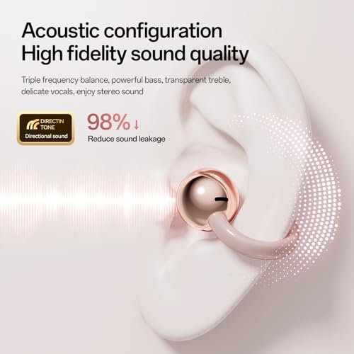 2026 New Jewelry-Inspired Clip-On Earbuds with Detachable Sparkle Butterfly Earrings, Bluetooth 6.0, Cute Wireless Headphones for Women, 50H Playtime, Low Latency, Sports & Workouts (Rose Gold) - color: Rose Gold