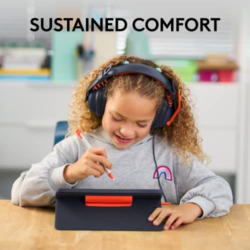 Logitech Zone Learn Wired Headsets Learners Comfortable and Adjustable fit | Comfortable, adjustable fit for kids, replaceable accessories, compatible: Windows, macOS, iPadOS, Android, mobile