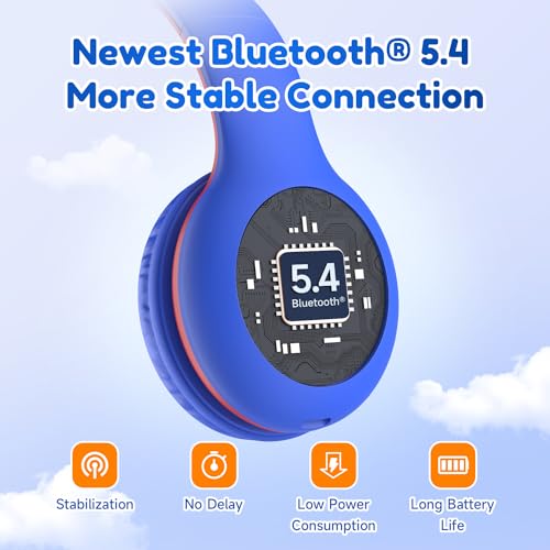 EarFun K2 Kids Bluetooth Headphones for School, Kids Headphones with Mic - color: Navy Blue
